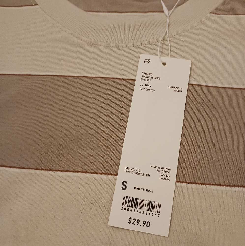 NWT Uniqlo U Striped Short Sleeve T-Shirt - Picture 3 of 9